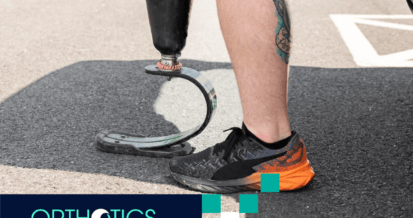 An amputee wearing a prosthetic