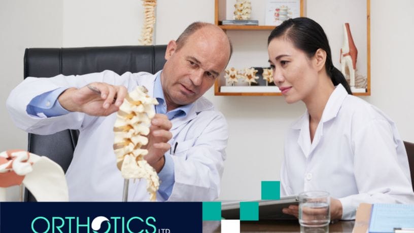 Two medical professionals working together on osseointegration prosthetics