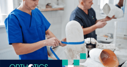 Two experts during prosthetics making