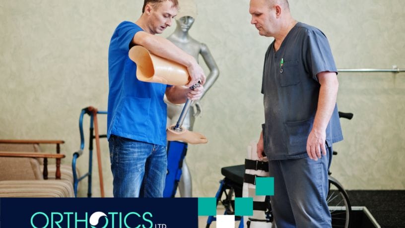 Two prosthetists working on a complex prosthetic case